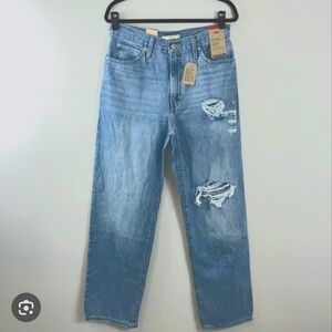 NWT Levi's 94' Baggy mid rise straight leg ripped jeans 24x31